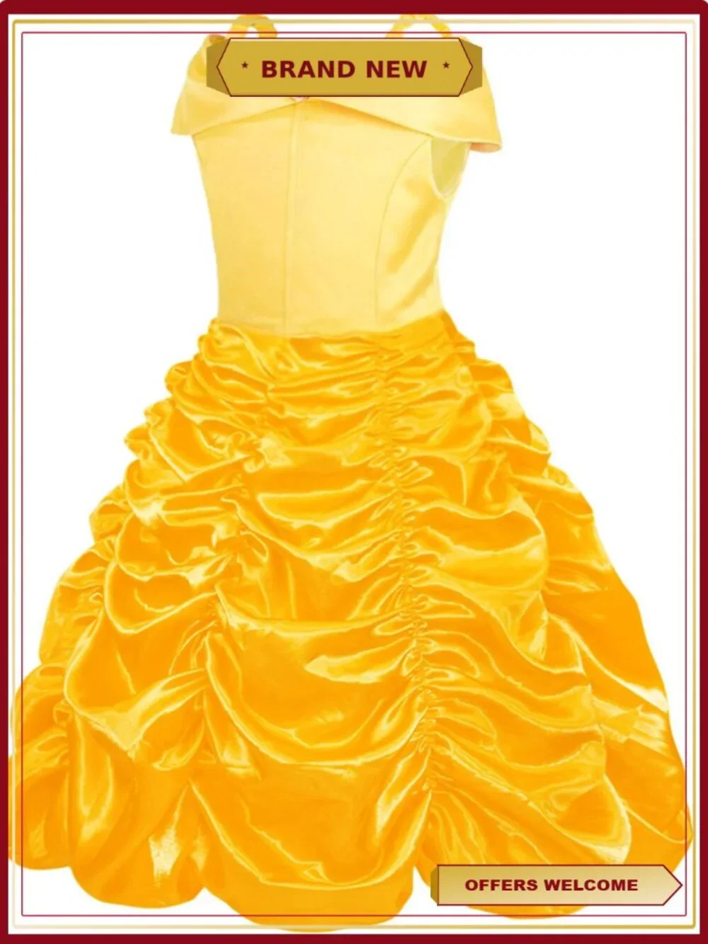 Princess Dress Off Shoulder Layered Costume for Little Girl Halloween Cosplay